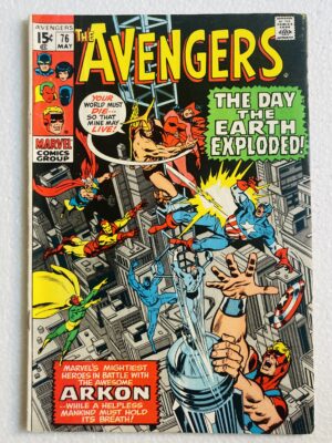 Buy Avengers #76 – Avengers vs. Arkon and Scarlet Witch Romance in "The Blaze of Battle ... The Flames of Love!" - Marvel Comics