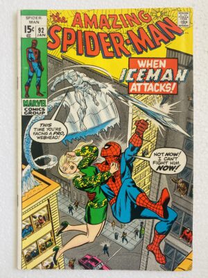 Buy Amazing Spider-Man #92 – First Meeting of Iceman and Spider-Man in "When Iceman Attacks!" - Marvel Comics