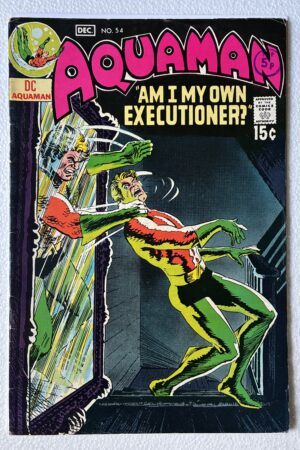Front cover of Aquaman #54 (1970) featuring the conclusion of the "Crime Wave!" saga and Deadman. High-grade FN+ copy with Nick Cardy cover art.
